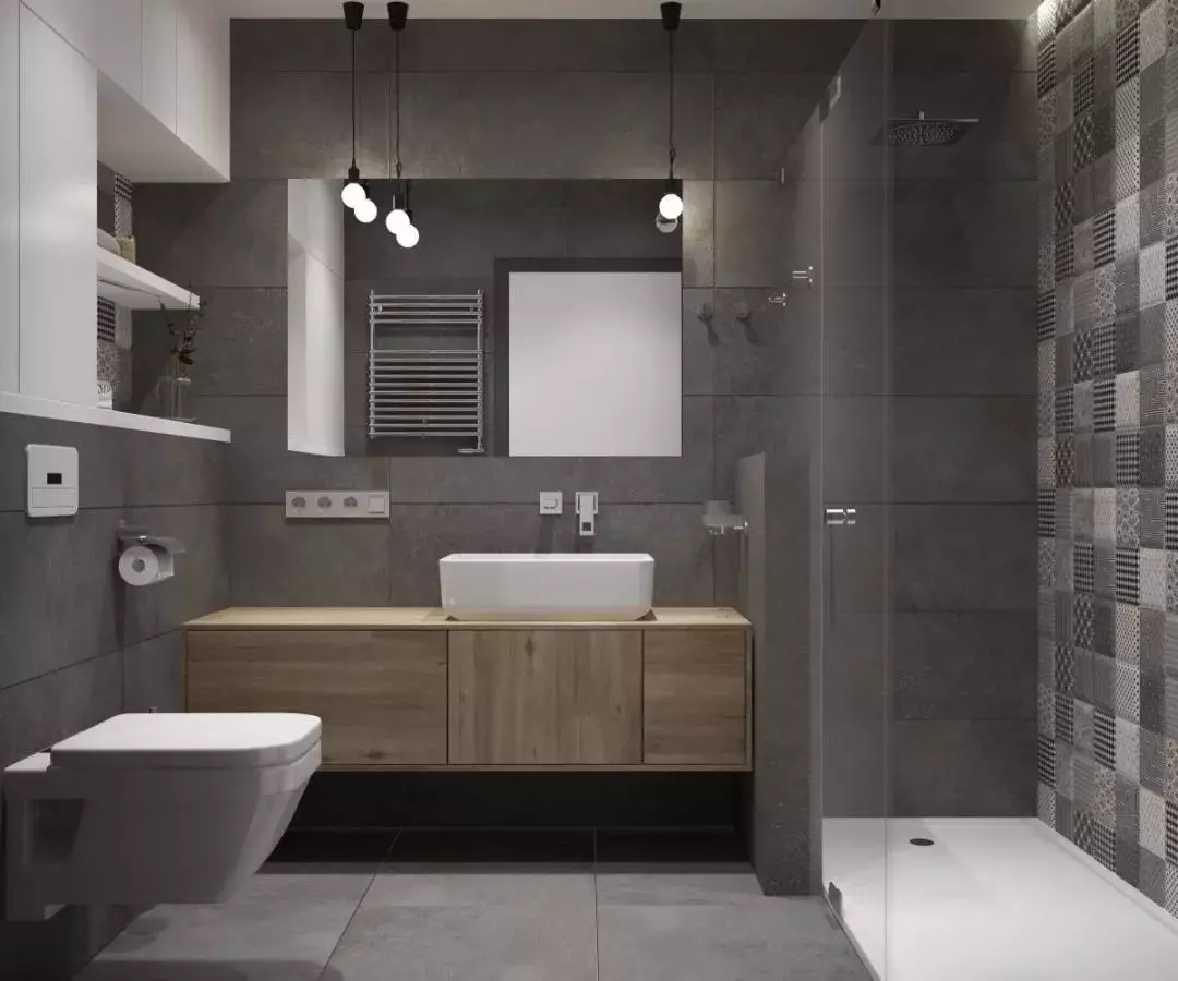 Сіра ванна (77 фото): дизайн кімнати в сірих тонах. Вибираємо колір і стиль. Поєднання блакитного, рожевого, жовтого і бірюзового. Приклади сучасного інтер'єру 10189_4