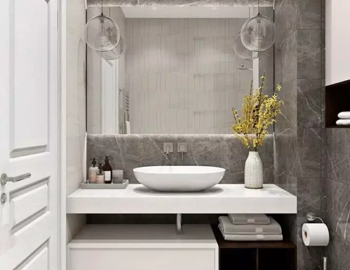Сіра ванна (77 фото): дизайн кімнати в сірих тонах. Вибираємо колір і стиль. Поєднання блакитного, рожевого, жовтого і бірюзового. Приклади сучасного інтер'єру 10189_74