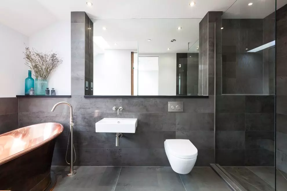 Сіра ванна (77 фото): дизайн кімнати в сірих тонах. Вибираємо колір і стиль. Поєднання блакитного, рожевого, жовтого і бірюзового. Приклади сучасного інтер'єру 10189_8