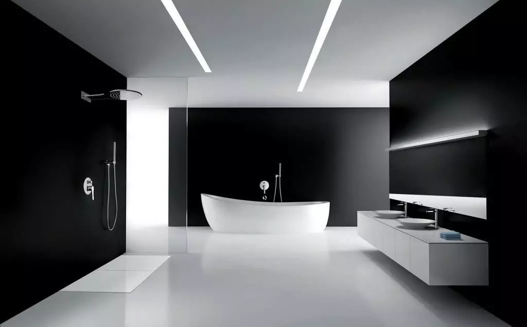 Обшивка на банята (106 снимки): Опции. Как да се разделят стените? Избор на довършителни материали: сайдинг, PVC, облицовка и други видове 10190_92