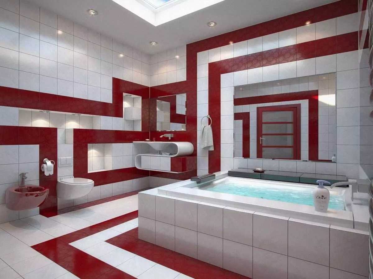 白色浴室（84张照片）：白色色调的房间设计，具有明亮的口音。现代室内设计想法有插入物的小的白色卫生间 10191_28