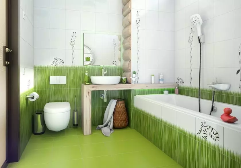 Salle de bain blanche (84 photos): design de chambre dans des tons blancs avec des accents lumineux. Idées de design d'intérieur modernes Petite salle de bain blanche avec inserts 10191_34