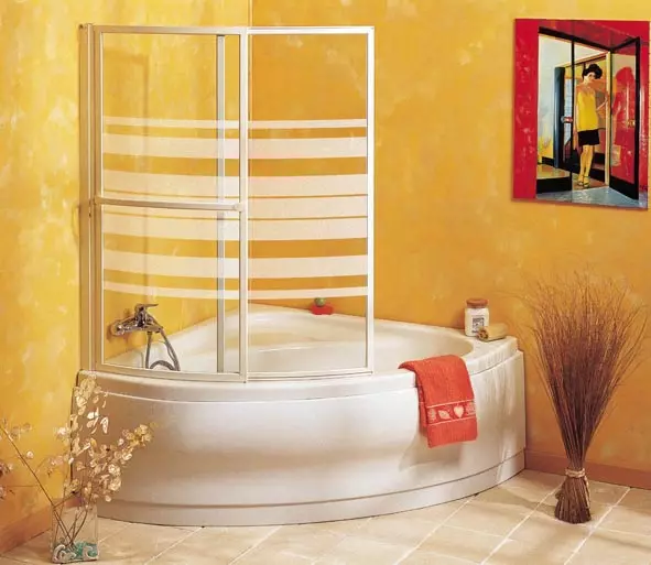 Vannitoa libiseva kardinad: plastikust ekraan ja sissetõmmatav dušš, nurk ja muu mudelid 10192_15