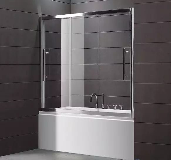 Sliding curtains for the bathroom: plastic screen and retractable shower, corner and other models 10192_17