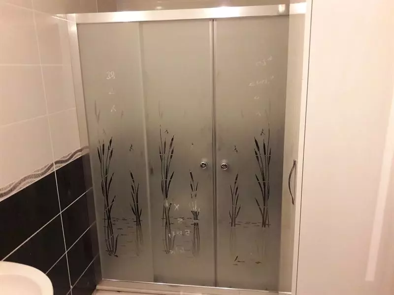 Banyo için sürgülü perdeler: plastik ekran ve geri çekilebilir duş, köşe ve diğer modeller 10192_24