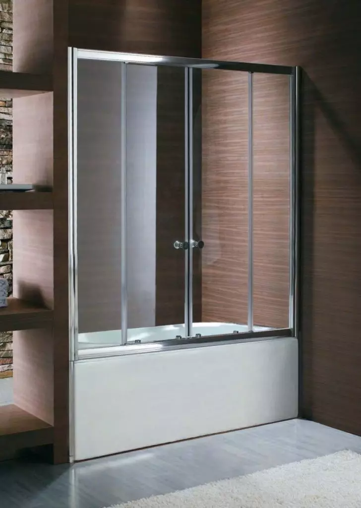 Sliding curtains for the bathroom: plastic screen and retractable shower, corner and other models 10192_26