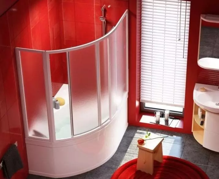 Sliding curtains for the bathroom: plastic screen and retractable shower, corner and other models 10192_53