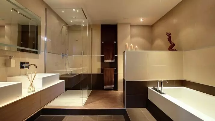 Kerámia határ a fürdőszobához (25 fotók): Plinth dimenziók. Hogyan válasszunk egy sarokot a csempe? Fehér fali sarok oldalak és mások 10193_23