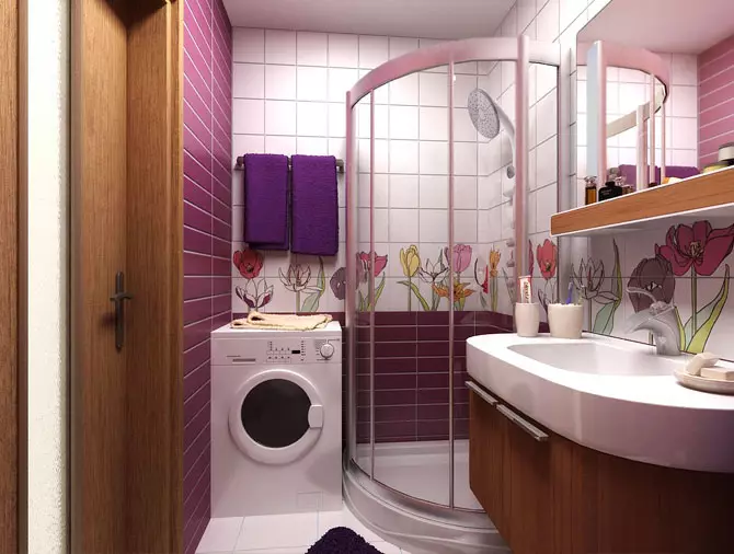 Deseño de baño cunha lavadora cunha superficie de 4 km. M (46 fotos): Proxecto de baño con baño e lavadora, planificación exitosa 10199_3