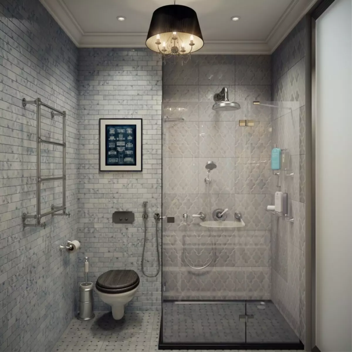 Bathroom-dezajno kun lavmaŝino kun areo de 4 km. M (46 fotoj): Projekto Banejo kun necesejo kaj lavmaŝino, sukcesa planado 10199_34