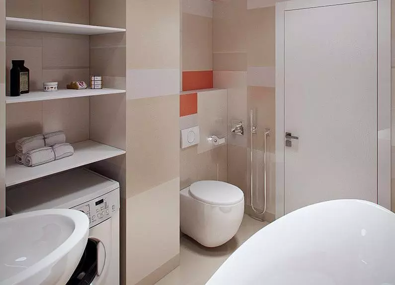 Design del bagno con lavatrice con una superficie di 4 km. M (46 foto): Progetto per il bagno con WC e lavatrice, Pianificazione di successo 10199_42