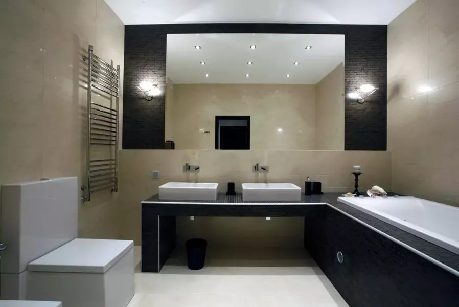 Design fürdőszoba 7 négyzetméter. METER (58 FOTÓK): Szoba belseje ablakkal és anélkül, példák a sikeres tervezésre 10200_16
