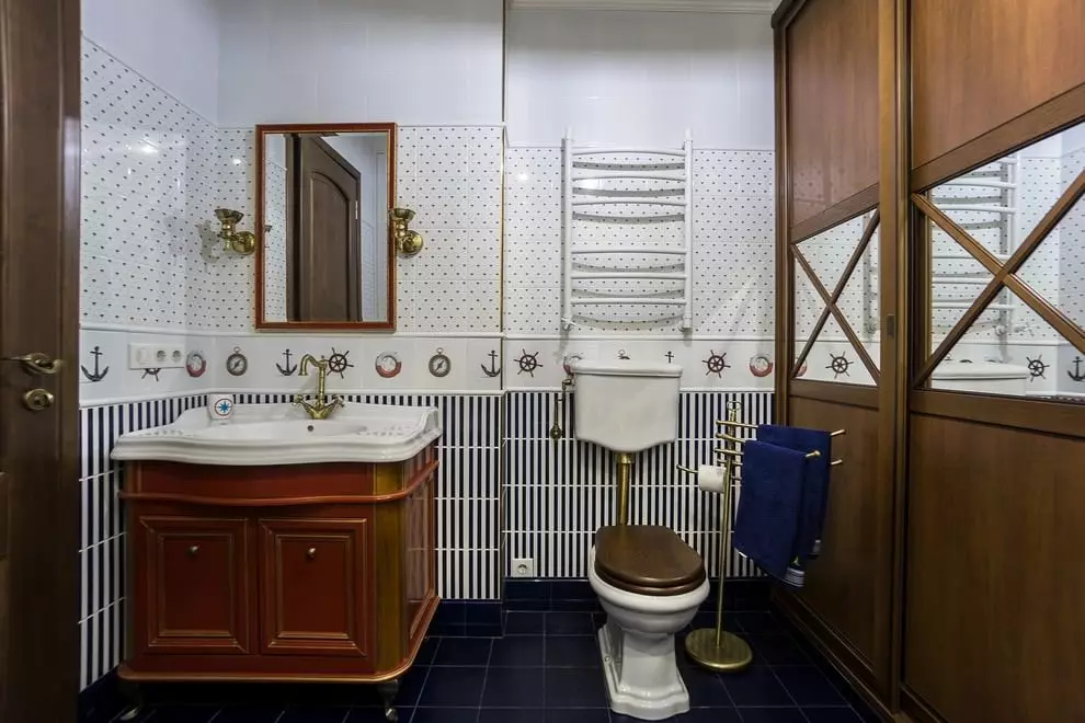 Design fürdőszoba 7 négyzetméter. METER (58 FOTÓK): Szoba belseje ablakkal és anélkül, példák a sikeres tervezésre 10200_17