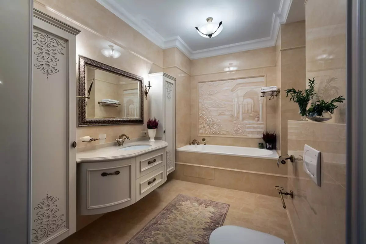 Design fürdőszoba 7 négyzetméter. METER (58 FOTÓK): Szoba belseje ablakkal és anélkül, példák a sikeres tervezésre 10200_22