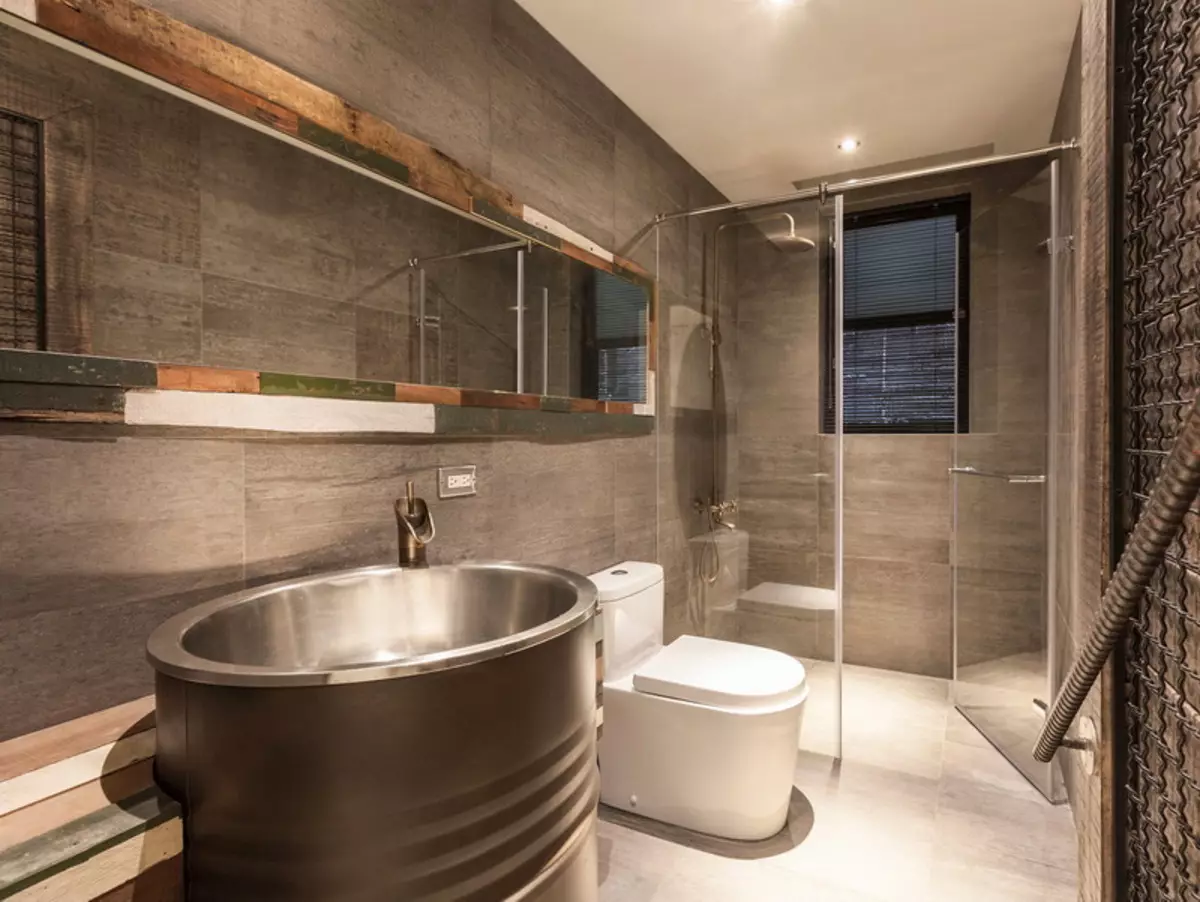 Design fürdőszoba 7 négyzetméter. METER (58 FOTÓK): Szoba belseje ablakkal és anélkül, példák a sikeres tervezésre 10200_30