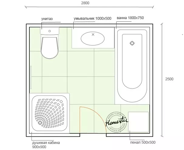 Design fürdőszoba 7 négyzetméter. METER (58 FOTÓK): Szoba belseje ablakkal és anélkül, példák a sikeres tervezésre 10200_31