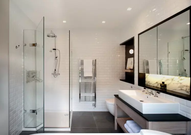Design fürdőszoba 7 négyzetméter. METER (58 FOTÓK): Szoba belseje ablakkal és anélkül, példák a sikeres tervezésre 10200_32