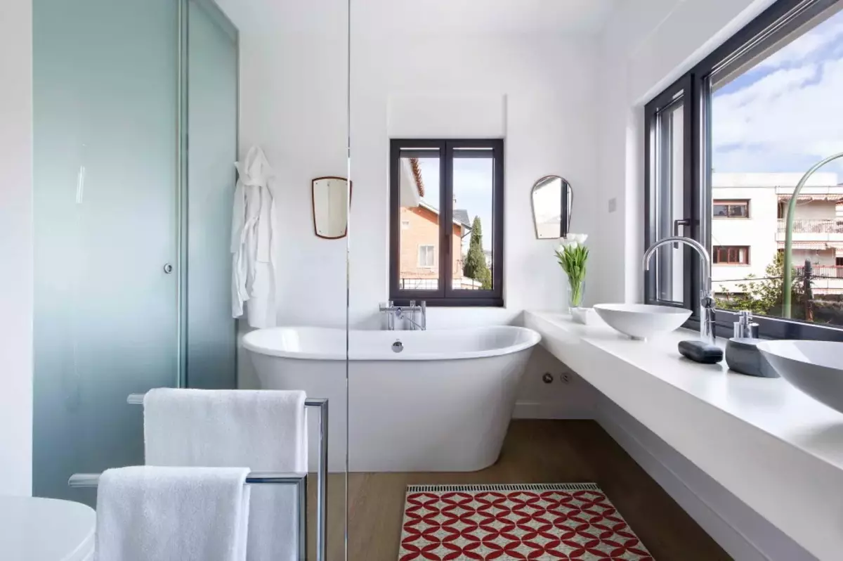 Design fürdőszoba 7 négyzetméter. METER (58 FOTÓK): Szoba belseje ablakkal és anélkül, példák a sikeres tervezésre 10200_39