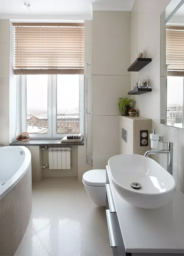 Design fürdőszoba 7 négyzetméter. METER (58 FOTÓK): Szoba belseje ablakkal és anélkül, példák a sikeres tervezésre 10200_47