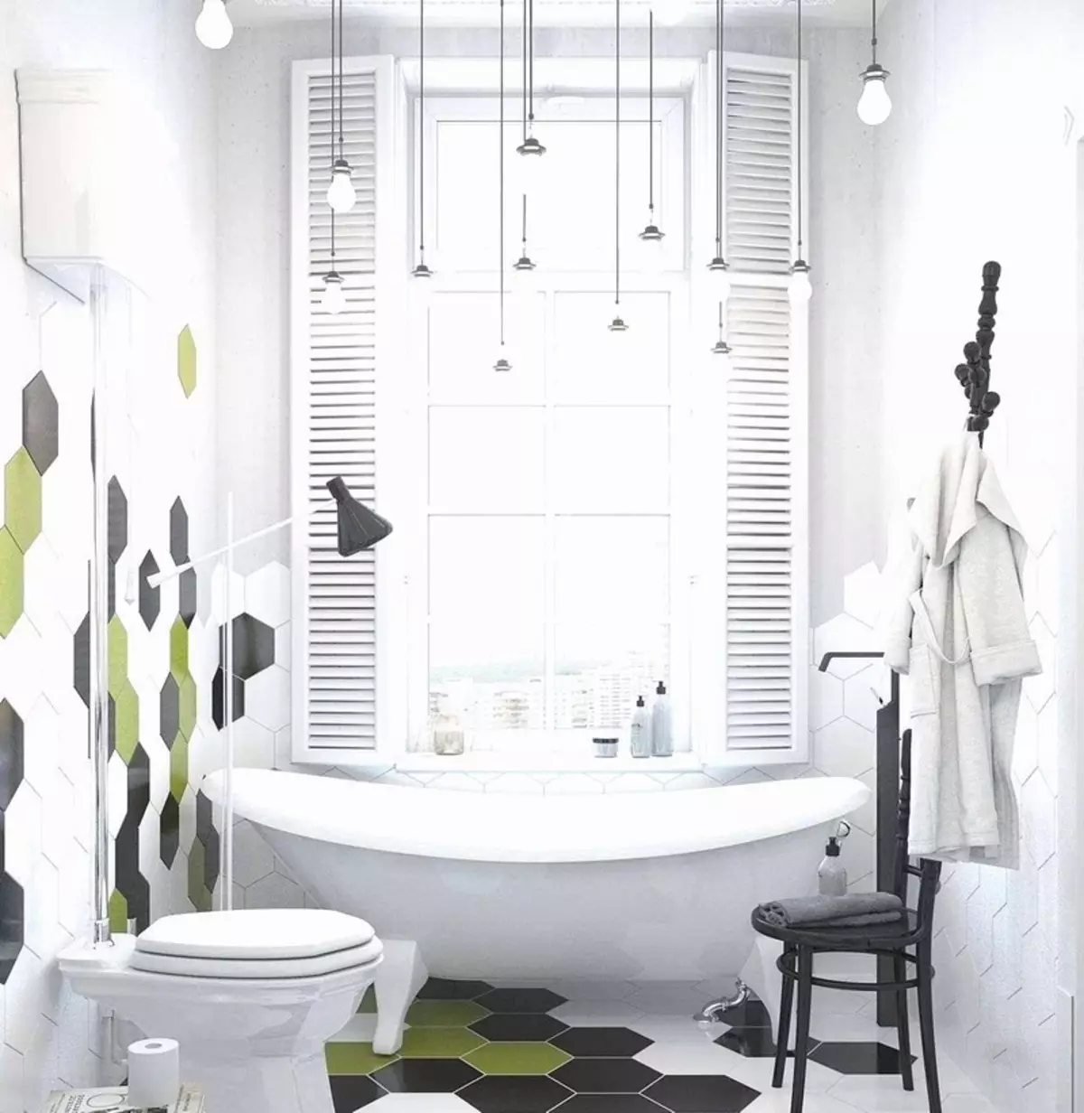Design fürdőszoba 7 négyzetméter. METER (58 FOTÓK): Szoba belseje ablakkal és anélkül, példák a sikeres tervezésre 10200_50