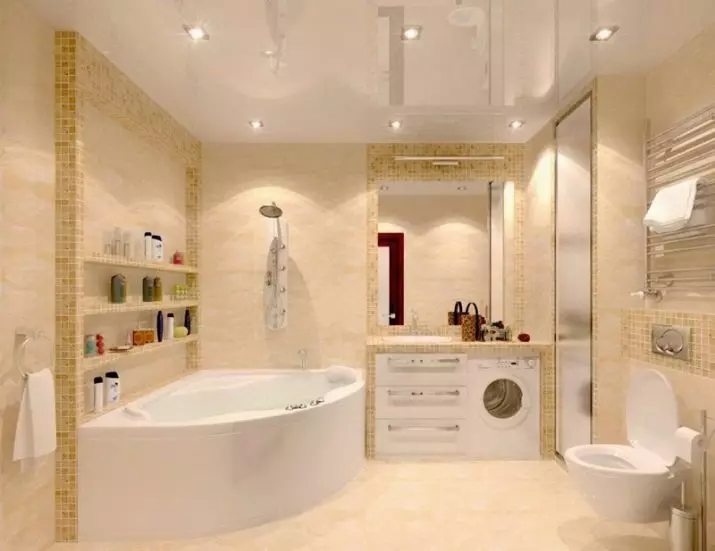 Design fürdőszoba 7 négyzetméter. METER (58 FOTÓK): Szoba belseje ablakkal és anélkül, példák a sikeres tervezésre 10200_51