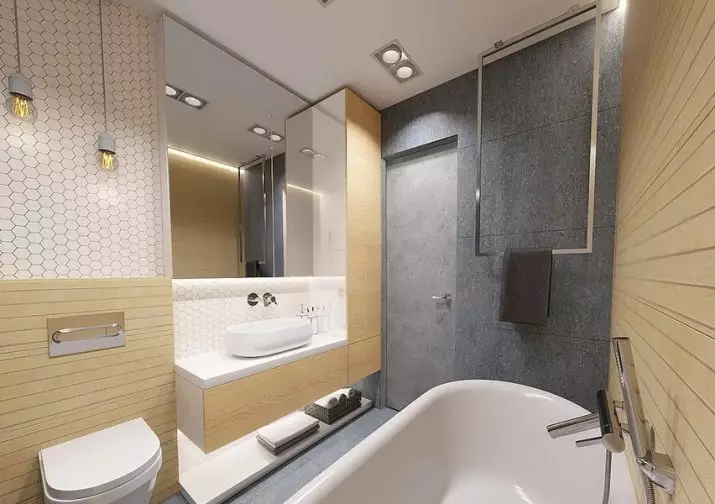 Design fürdőszoba 7 négyzetméter. METER (58 FOTÓK): Szoba belseje ablakkal és anélkül, példák a sikeres tervezésre 10200_54