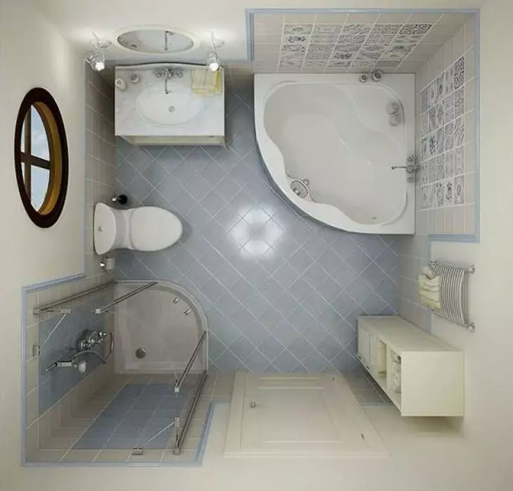 Badeværelse design 2 kvadratmeter. M (72 billeder): Badeværelsesprojekter uden toiletskål. Interiørmuligheder. Efterbehandling materialer 10201_14