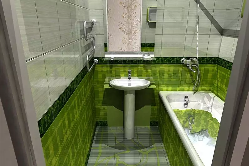 Baderomsdesign 2 kvadratmeter. M (72 bilder): Baderomsprosjekter uten toalettskål. Interiøralternativer. Etterbehandling materialer 10201_3