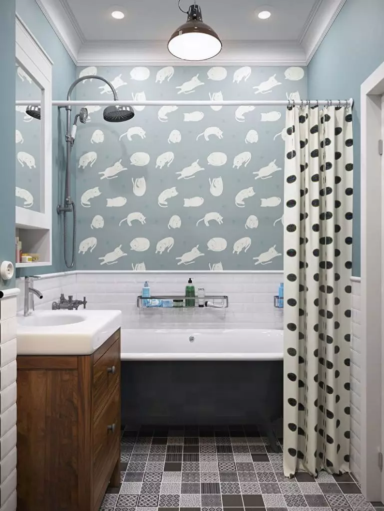 Badeværelse design 2 kvadratmeter. M (72 billeder): Badeværelsesprojekter uden toiletskål. Interiørmuligheder. Efterbehandling materialer 10201_52