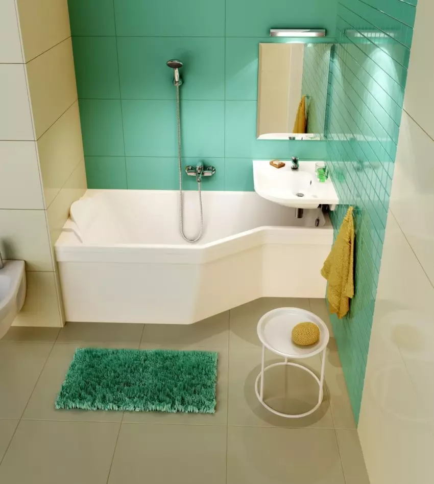 Badeværelse design 2 kvadratmeter. M (72 billeder): Badeværelsesprojekter uden toiletskål. Interiørmuligheder. Efterbehandling materialer 10201_6