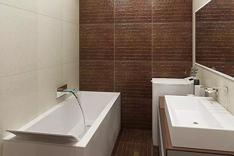 Badeværelse design 2 kvadratmeter. M (72 billeder): Badeværelsesprojekter uden toiletskål. Interiørmuligheder. Efterbehandling materialer 10201_60