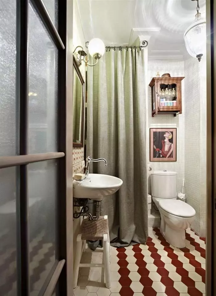 Badeværelse design 2 kvadratmeter. M (72 billeder): Badeværelsesprojekter uden toiletskål. Interiørmuligheder. Efterbehandling materialer 10201_64