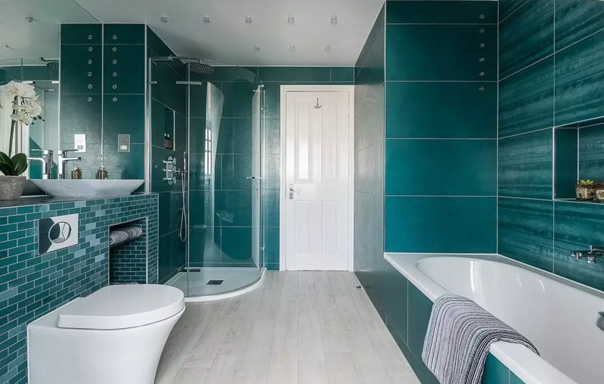 Baño turquesa (61 fotos): Ejemplos de diseño de baño en este color. Entendemos en colores, creamos un hermoso interior. 10203_20