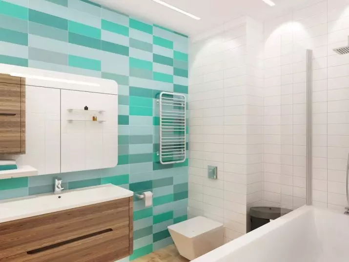 Туркуиза угаалгын өрөө (61 зураг): Энэ өнгөнд угаалгын өрөөний дизайны жишээ. Бид өнгөөр ​​ойлгож, үзэсгэлэнтэй дотоод засал чимэглэлийг бий болго 10203_3