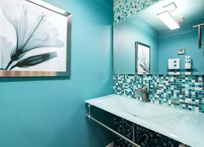 Туркуиза угаалгын өрөө (61 зураг): Энэ өнгөнд угаалгын өрөөний дизайны жишээ. Бид өнгөөр ​​ойлгож, үзэсгэлэнтэй дотоод засал чимэглэлийг бий болго 10203_40