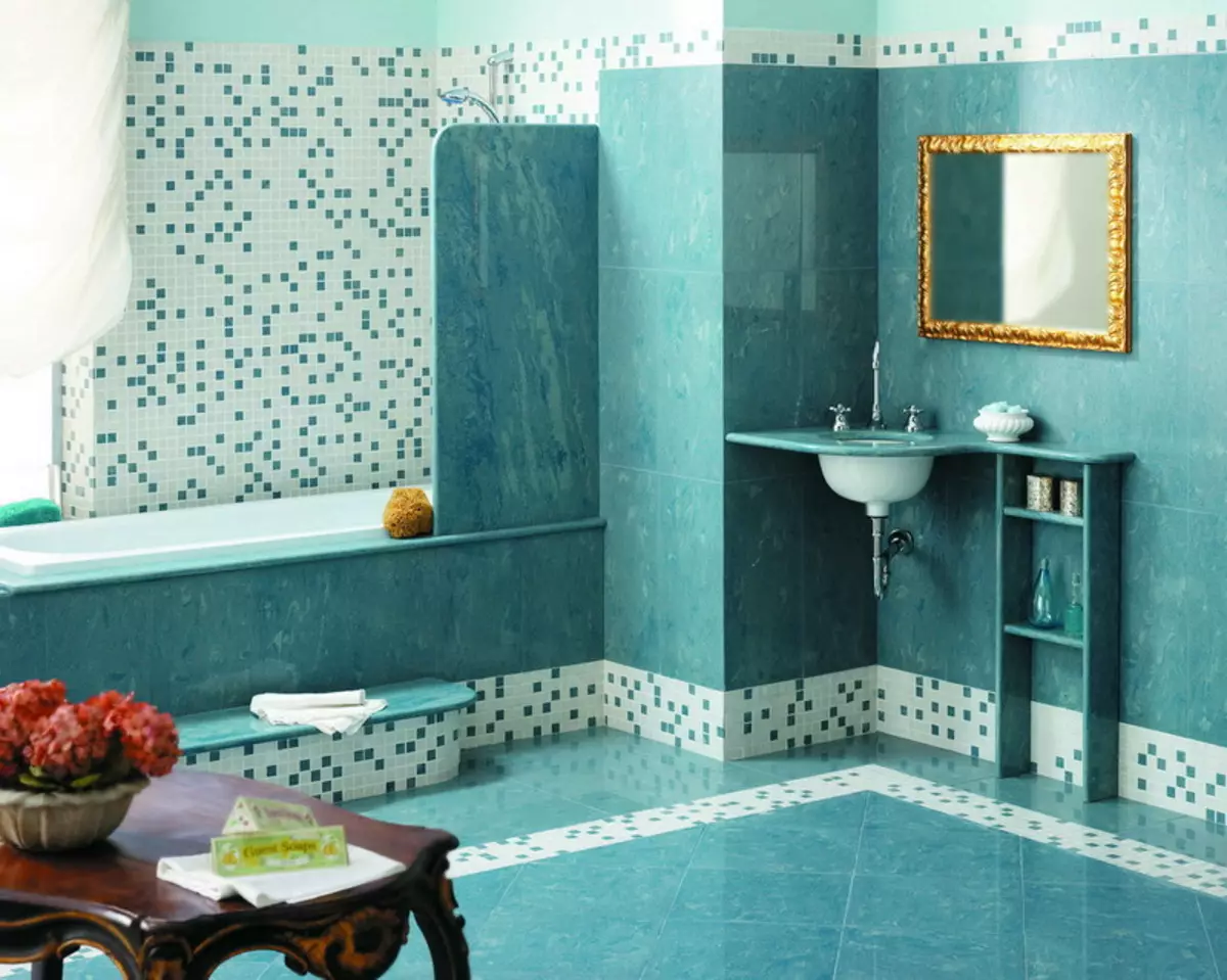 ห้องน้ำสีเขียวขุ่น (61 รูป): ตัวอย่างของการออกแบบห้องน้ำในสีนี้ เราเข้าใจในสีสร้างการตกแต่งภายในที่สวยงาม 10203_43