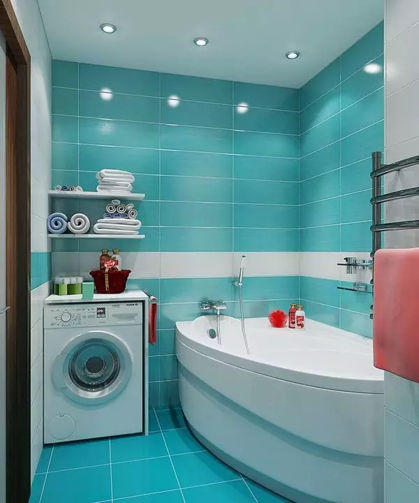 Bilik mandi Turquoise (61 foto): Contoh reka bentuk bilik mandi dalam warna ini. Kita faham dalam warna, buat pedalaman yang indah 10203_7