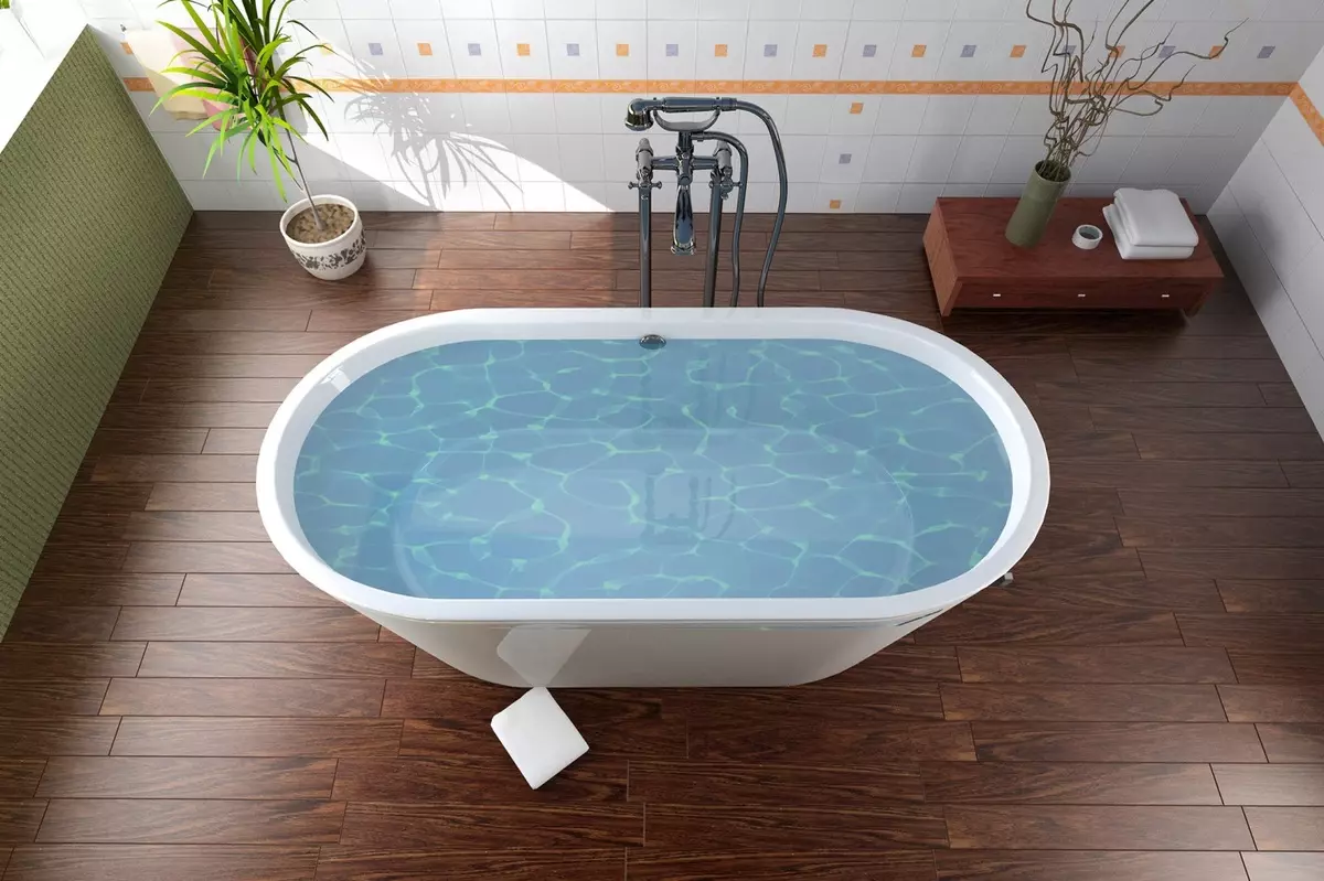 Bilik mandi Laminate: plastik tahan kelembapan, vinil dan jenis lain di dinding dan untuk lantai. Ulasan 10204_51