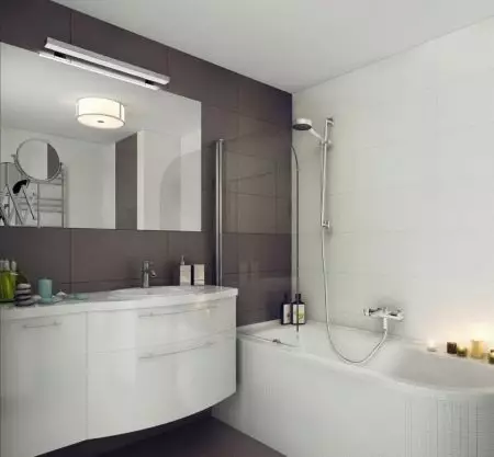 バスルームデザイン5 kv。 M（111写真）：美しいバスルームのプロジェクトアパートメント、洗濯機のモダンなインテリア 10205_102