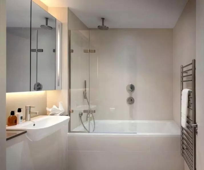 Banyo tasarımı 5 kV. M (111 Fotoğraf): Güzel banyoların projeleri Dairede 5 metrekare, çamaşır makinesi ile modern iç 10205_107