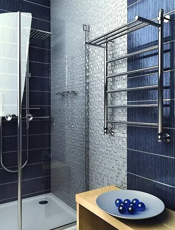Banyo tasarımı 5 kV. M (111 Fotoğraf): Güzel banyoların projeleri Dairede 5 metrekare, çamaşır makinesi ile modern iç 10205_12