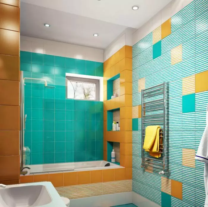 Badeværelse design 5 kV. M (111 Billeder): Projekter af smukke badeværelser 5 kvadratmeter i lejligheden, moderne interiør med en vaskemaskine 10205_40