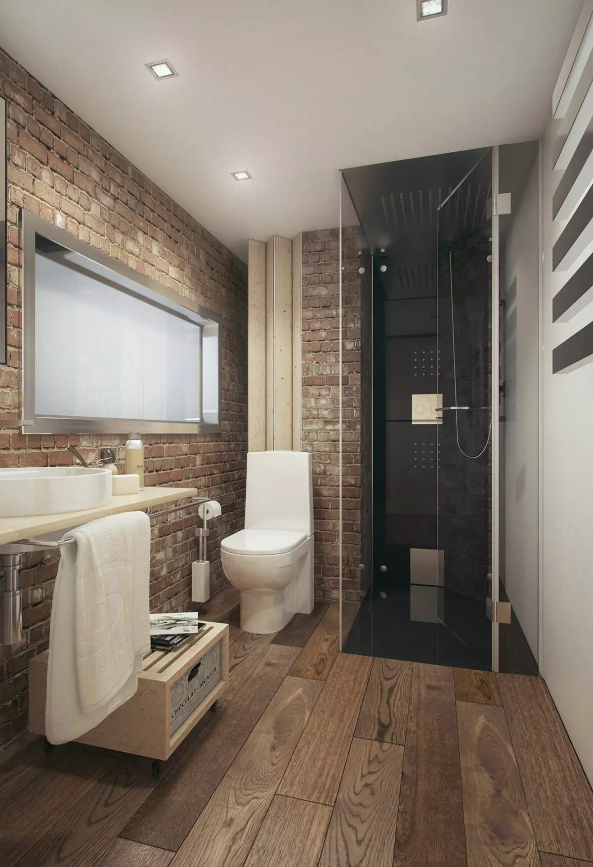 स्नानगृह डिझाइन 5 केव्ही. एम (111 फोटो): वॉशिंग मशीनसह आधुनिक इंटीररमध्ये सुंदर बाथरुमचे 5 स्क्वेअर मीटरचे प्रकल्प 10205_42