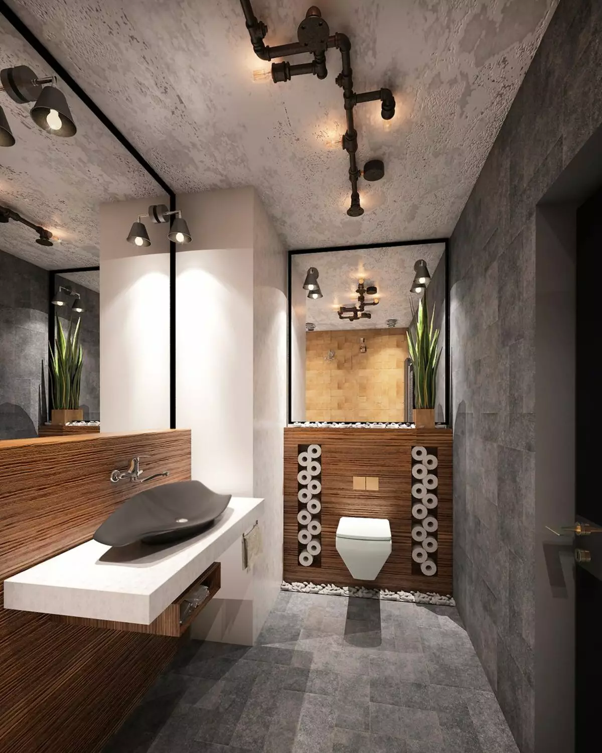 Disseny de bany 5 KV. M (111 fotos): Projectes de banys bonics 5 metres quadrats a l'apartament, interior modern amb rentadora 10205_43
