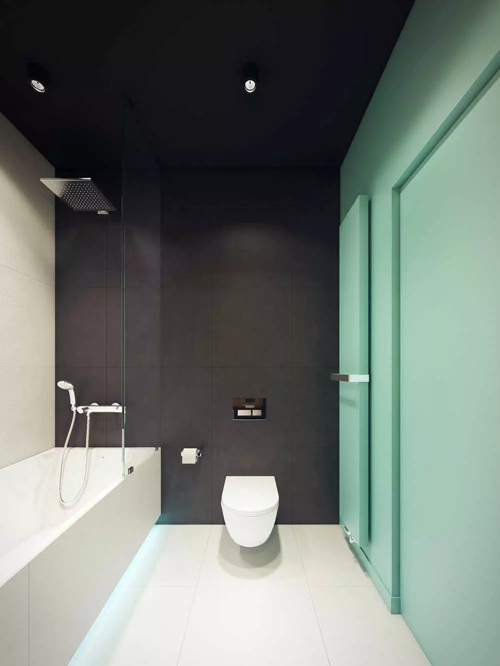 Banĉambro Design 5 KV. M (111 fotoj): Projektoj de belaj banĉambroj 5 kvadrataj metroj en la apartamento, moderna interno kun lavmaŝino 10205_58