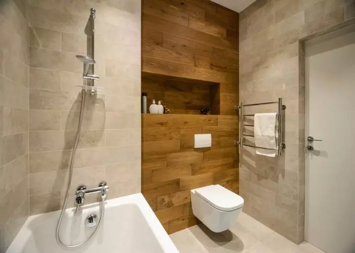 Badeværelse design 5 kV. M (111 Billeder): Projekter af smukke badeværelser 5 kvadratmeter i lejligheden, moderne interiør med en vaskemaskine 10205_63