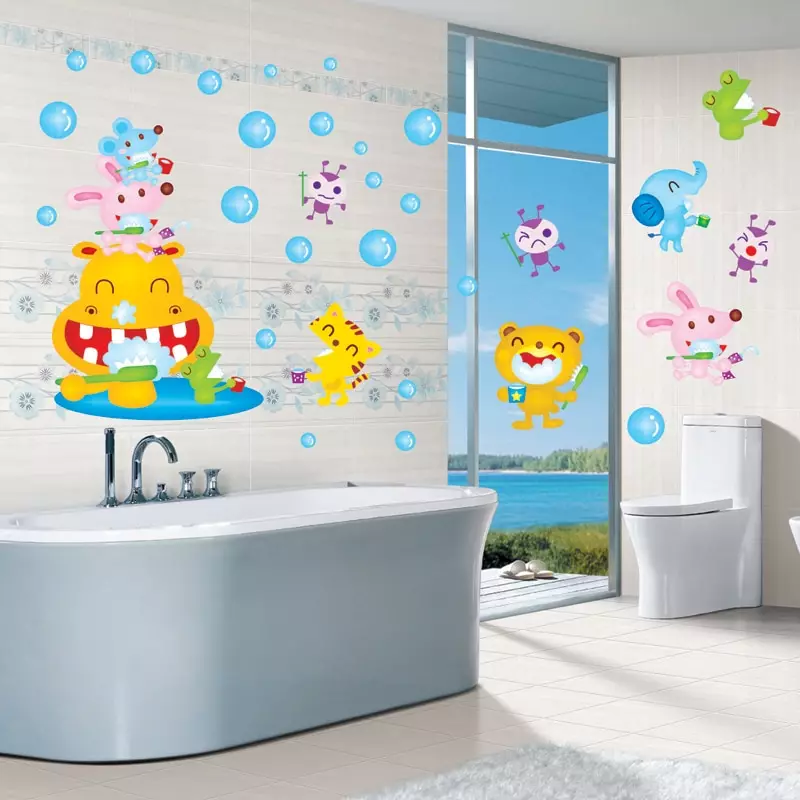 Stiker kamar mandi: stiker dinding tahan air di kamar mandi, vinil, silikon dan stiker dekoratif lainnya 10206_13