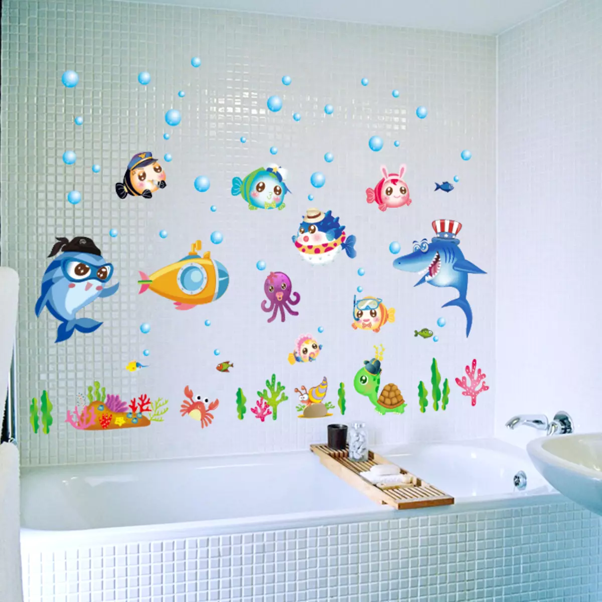 Stiker kamar mandi: stiker dinding tahan air di kamar mandi, vinil, silikon dan stiker dekoratif lainnya 10206_5