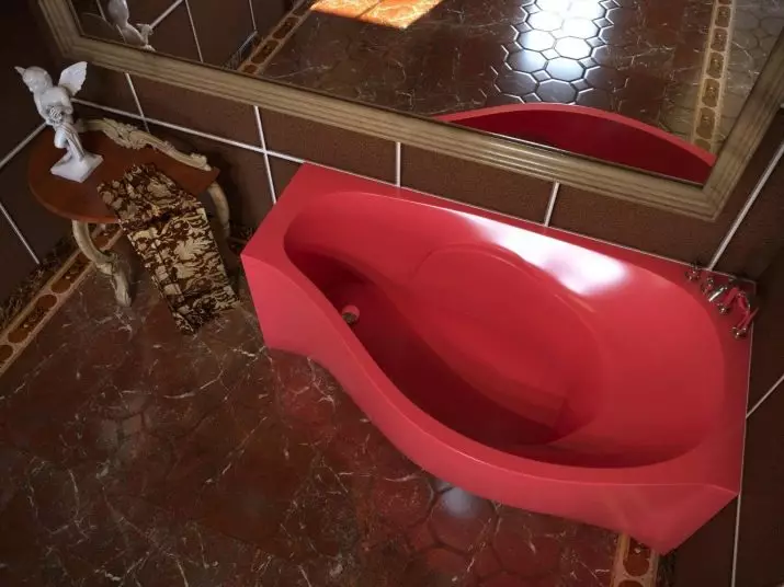Угао купке (101 пхотос): купатило дизајн карактерише са угла купатилом, асиметричних, великих двоструких и малих, боја модела, металних модела са хидромасажном и без њега 10219_21