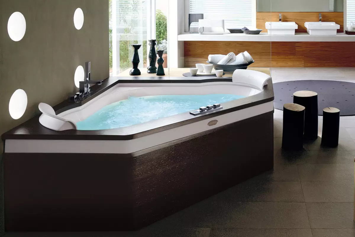 Угао купке (101 пхотос): купатило дизајн карактерише са угла купатилом, асиметричних, великих двоструких и малих, боја модела, металних модела са хидромасажном и без њега 10219_38